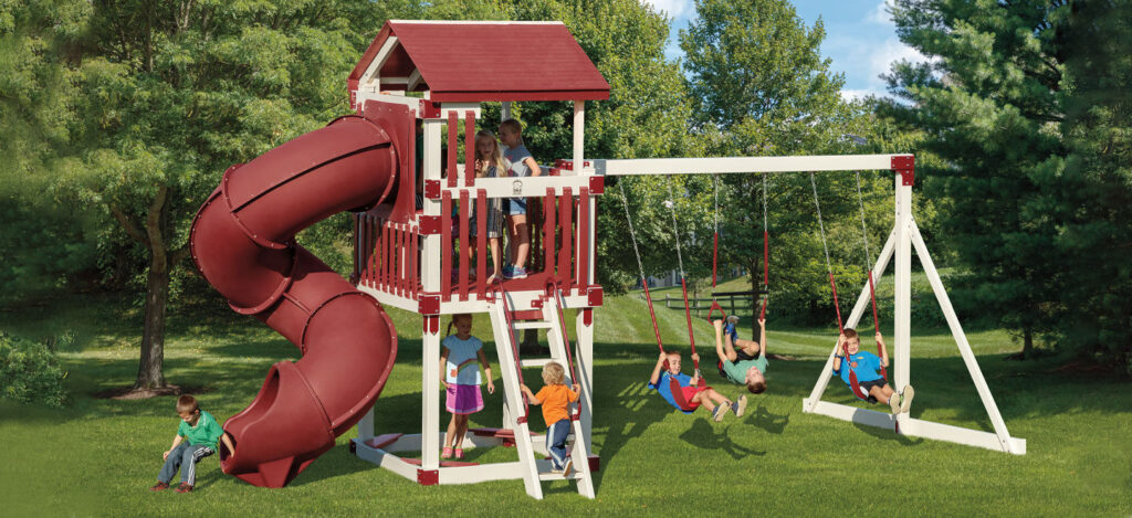 Families enjoying Playground Equipment in Cherokee County, GA in a safe and inviting residential play area