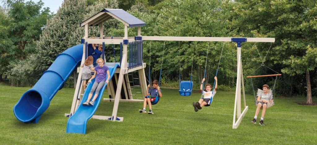 Children enjoying Playground Equipment in Cobb County, GA at a safe residential outdoor play area
