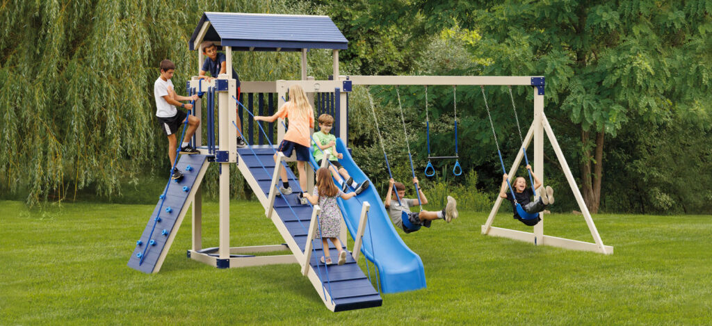 Children enjoying Playground Equipment in Forsyth County, GA at a thoughtfully designed residential playground